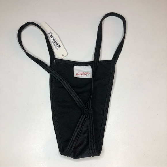 Exotic Dancer’s Unused NWT Black Body Zone Tiny Low Back Tee Thong Size M/L - Picture 3 of 4